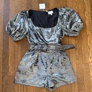 Lavender Brown Silver Metallic Dress